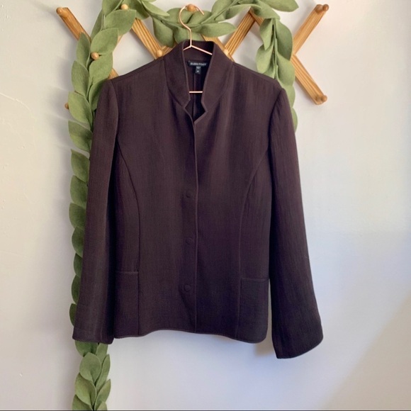Eileen Fisher Brown Silk Jacket